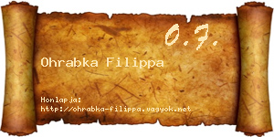 Ohrabka Filippa névjegykártya